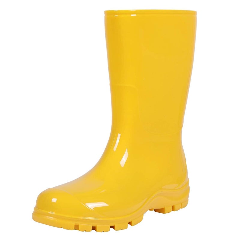 Asgard Women's Mid Calf Rain Boots Short Rubber Boots Waterproof Garden Shoes for Ladies Yellow 40 (9) - Image 1